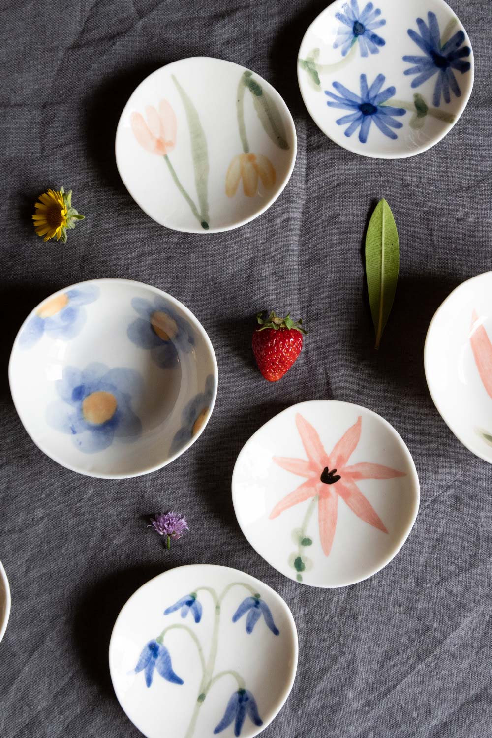 fiori sul piattino thè, porcellane Giovelab