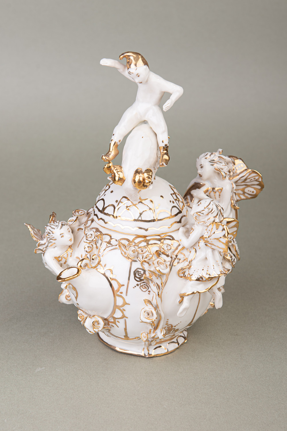 oggetto teiera, pezzo unico in ceramica e oro, Cecilia Coppola