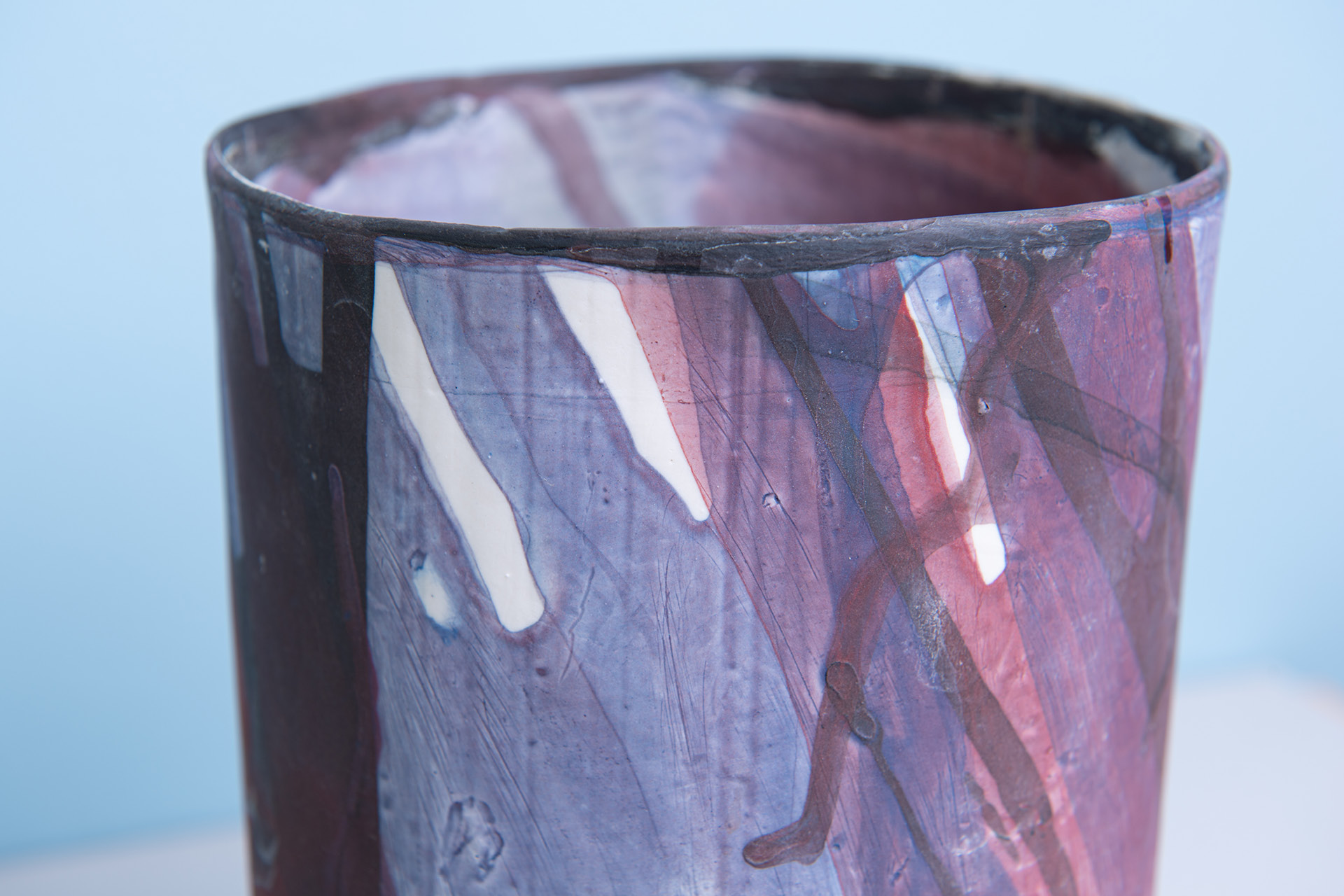 vaso cilindro "viola" dettaglio, Studio Potomak